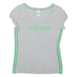 ADIDAS Womens T-Shirt Grey Crew Neck UK 14 For Sale