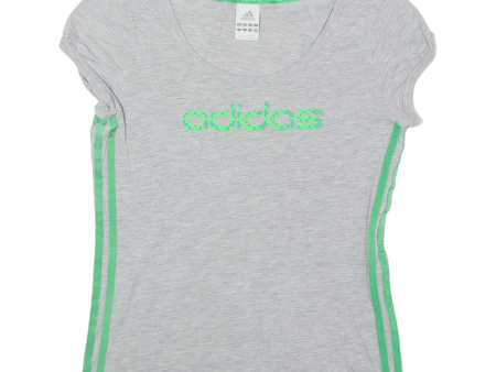 ADIDAS Womens T-Shirt Grey Crew Neck UK 14 For Sale