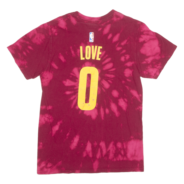 ADIDAS Cleveland Cavaliers #0 Love Basketball Mens Tie Dye T-Shirt Maroon USA M For Cheap