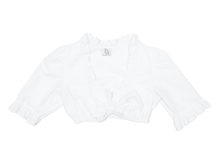 BERGWEISS Ruched Womens Cropped Top White V-Neck S Online now