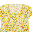 COUTURE LINE Stretch Womens Printed Top Yellow Floral M Online now