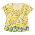 COUTURE LINE Stretch Womens Printed Top Yellow Floral M Online now