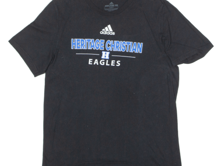 ADIDAS Heritage Christian Eagles Mens T-Shirt Black USA Crew Neck M Fashion