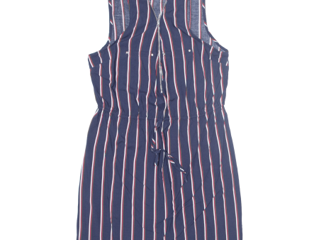 GUESS Womens Pencil Dress Blue Striped Sleeveless Knee Length L For Sale