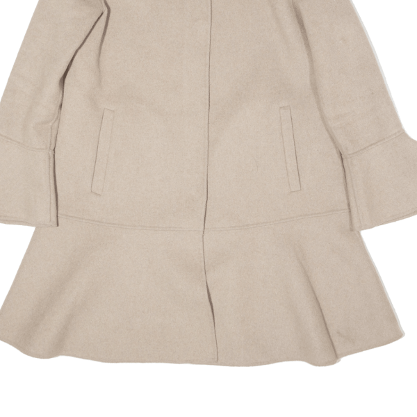 ZARA BASIC Womens Overcoat Coat Beige Wool XS Online now