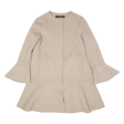 ZARA BASIC Womens Overcoat Coat Beige Wool XS Online now