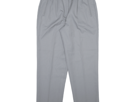 Womens Trousers Grey Relaxed Straight Viscose W32 L29 Online Sale