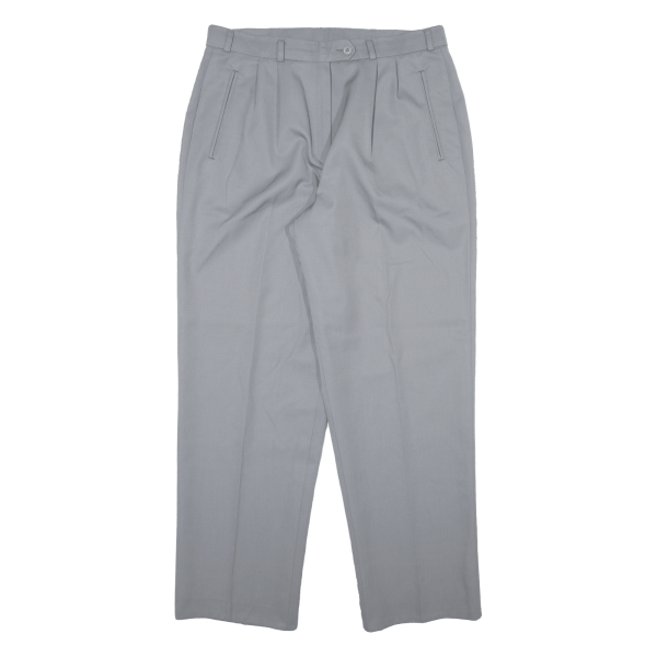 Womens Trousers Grey Relaxed Straight Viscose W32 L29 Online Sale