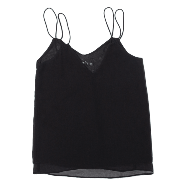 ZARA Womens Camisole Vest Black V-Neck Sleeveless XS Fashion