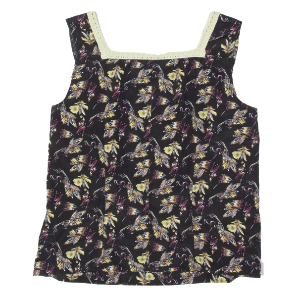 Butterfly Womens Printed Top Black Sleeveless Floral M For Discount