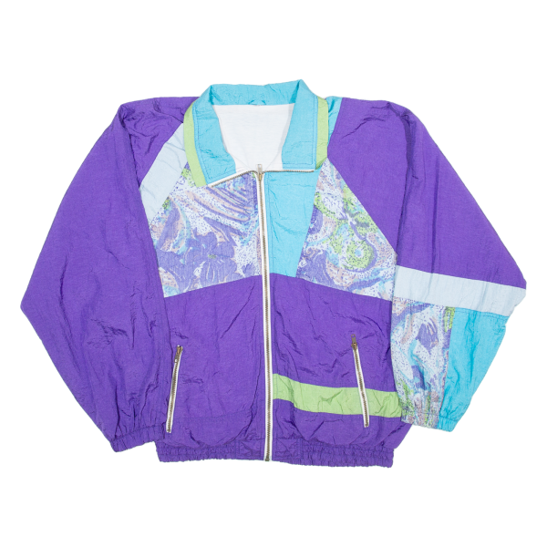 Womens Shell Jacket Purple 90s Floral 2XL For Cheap