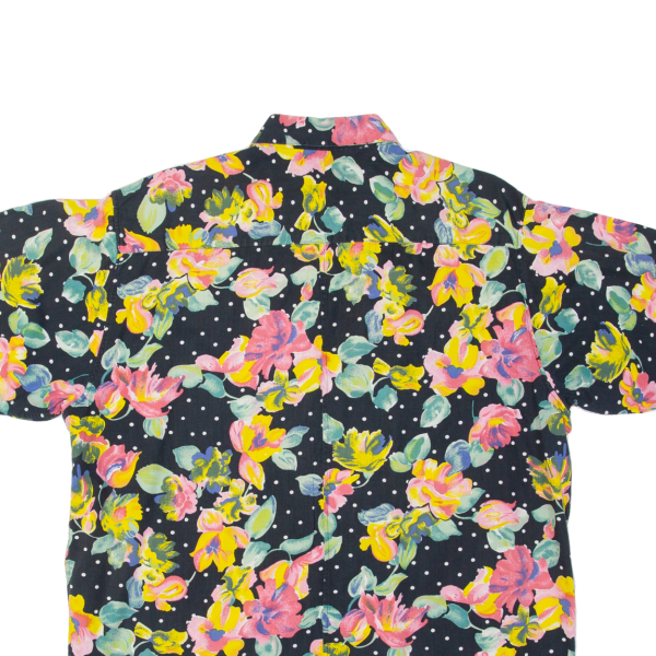 3K Side Vents Floral Womens Shirt Black 90s Spotted L Supply