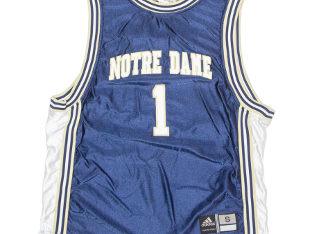 ADIDAS Notre Dame Basketball #1 Mens Jersey Blue Sleeveless USA S Online Hot Sale