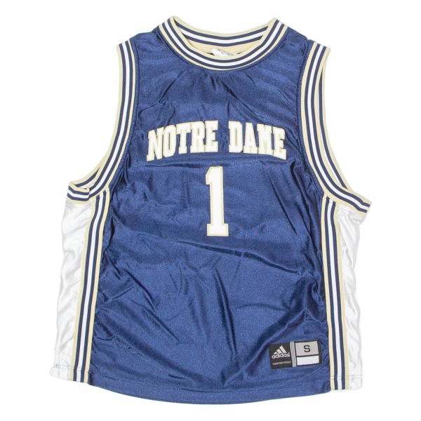 ADIDAS Notre Dame Basketball #1 Mens Jersey Blue Sleeveless USA S Online Hot Sale