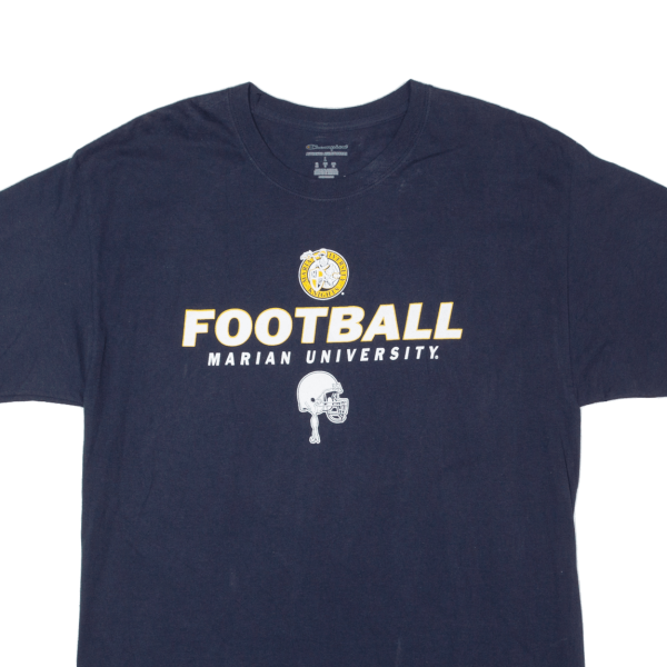 CHAMPION Football Marian University Mens T-Shirt Blue USA L Online