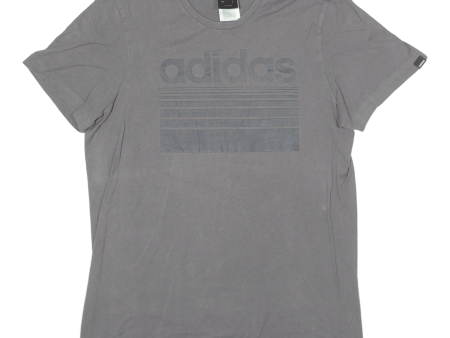 ADIDAS Mens T-Shirt Grey Crew Neck S Hot on Sale