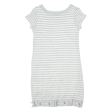 BURBERRY Girls T-Shirt Dress Grey Striped Short Sleeve Knee Length 12Y on Sale