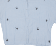 ZARA Womens Cropped Shirt Blue Collared M Discount