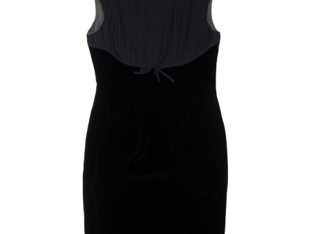 DE BOER Womens Pencil Dress Black Velvet 90s Sleeveless Knee Length M Cheap