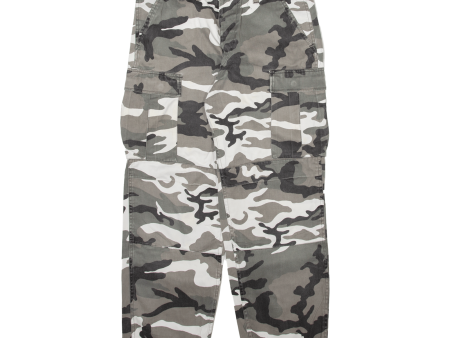 Camo Cargo Mens Trousers Grey Relaxed Straight Cashmere W30 L28 Online Sale