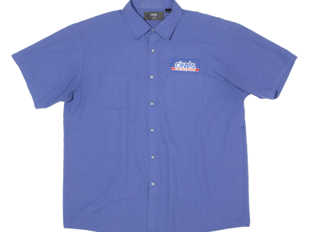 CINTAS Mens Worker Shirt Blue XL Online Hot Sale