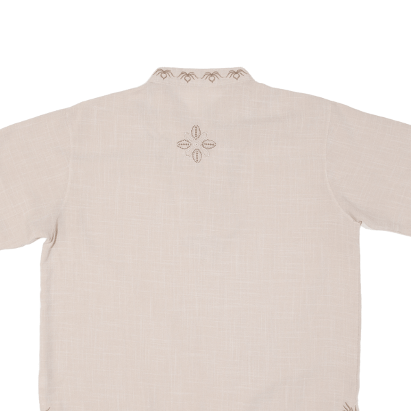 CEDUNCATTLE Eastern Embroidery Womens Oversized Top Beige Collared S Online