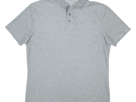 CALVIN KLEIN Mens Polo Shirt Grey M Supply