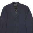 YVES SAINT LAURENT Mens Blazer Jacket Blue Wool Pinstripe L For Sale