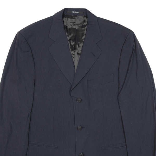 YVES SAINT LAURENT Mens Blazer Jacket Blue Wool Pinstripe L For Sale