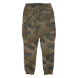 BLACK SQUAD Camo Cargo Mens Trousers Green Relaxed Tapered W28 L29 Cheap