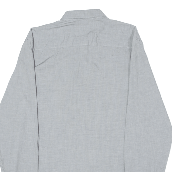 CALVIN KLEIN Slim Fit Mens Plain Shirt Grey Long Sleeve L Hot on Sale