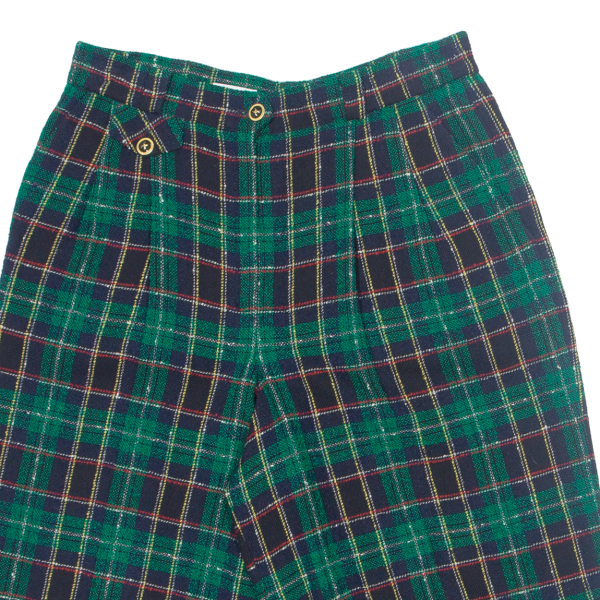 BASLER Womens Chino Shorts Green 90s Plaid M W32 Fashion