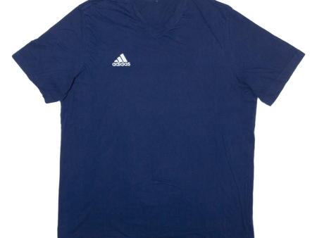 ADIDAS Mens T-Shirt Blue V-Neck L on Sale