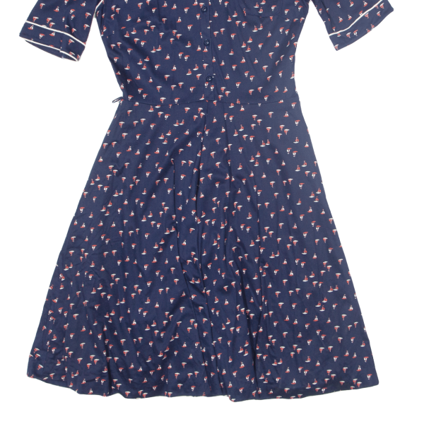 Boat Design Womens A-Line Dress Blue Short Sleeve Midi S Online Sale