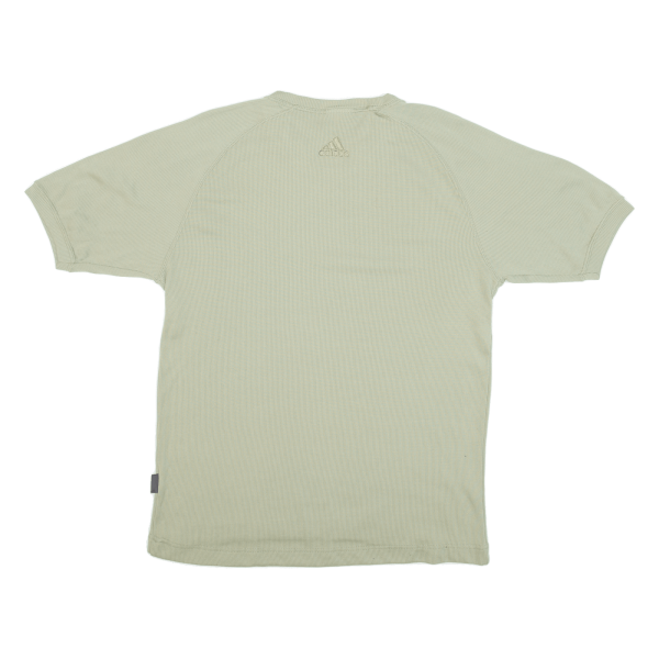 ADIDAS Ribbed Womens T-Shirt Green L Hot on Sale