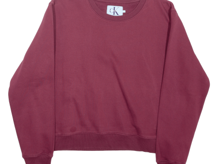 CALVIN KLEIN JEANS Womens Sweatshirt Maroon XL For Cheap