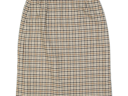 CANDA Lined Back Slit Belt Hoops Womens Pencil Skirt Beige Wool 90s UK 14 Online now