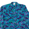 CITY COMBI DEL MOD Oversized Womens Shirt Blue Collared 90s Floral S Hot on Sale