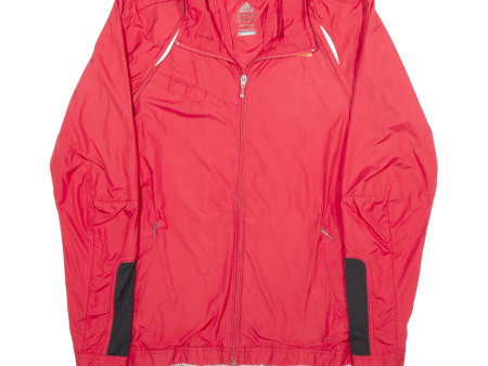 ADIDAS Womens Shell Jacket Red UK 16 on Sale