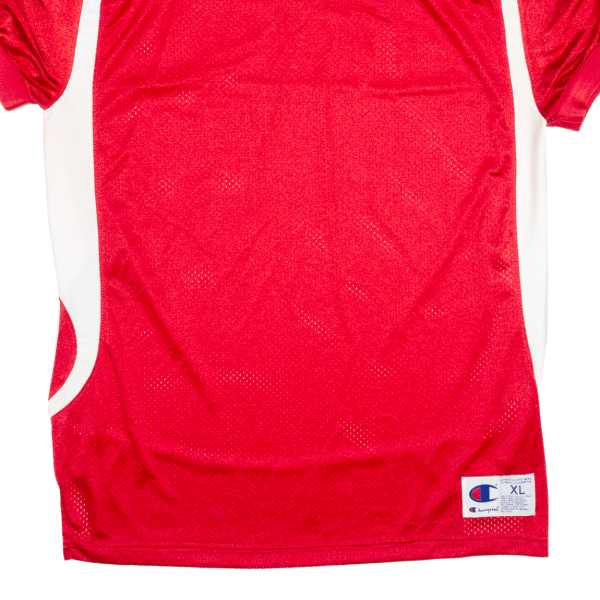 CHAMPION Mens Jersey Red V-Neck XL Supply