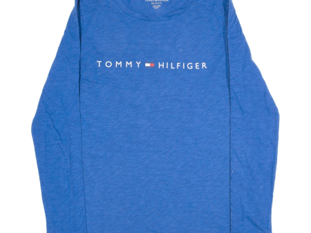 TOMMY HILFIGER Relaxed Fit Mens T-Shirt Blue Long Sleeve S Supply