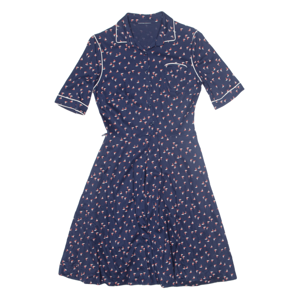 Boat Design Womens A-Line Dress Blue Short Sleeve Midi S Online Sale