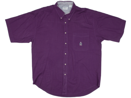 BUGLE BOY Mens Plain Shirt Purple XL Sale