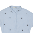 ZARA Womens Cropped Shirt Blue Collared M Discount