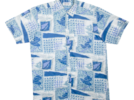 DETAI Mens Shirt Blue Crazy Pattern M Cheap