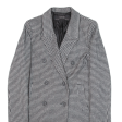 ZARA Basic Double Breasted Womens Overcoat Jacket Grey Knit Houndstooth S Online