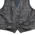 CONWELL Mens Biker Waistcoat Black Leather 90s XL Online Hot Sale