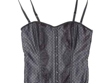 BELDONA Womens Camisole Corset Black Sleeveless Spotted L Online now