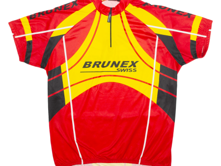 BRUNEX SWISS Cycling Shirt Mens Jersey Red 1 4 Zip 2XL Hot on Sale