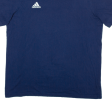 ADIDAS Mens T-Shirt Blue V-Neck L on Sale